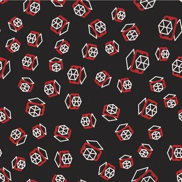 Line 3d modeling icon isolated seamless pattern on black background. Augmented Stock Illustration