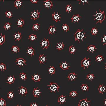 Line 3d modeling icon isolated seamless pattern on black background. Augmented Stock Illustration