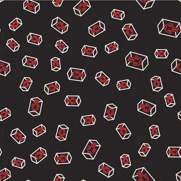 Line 3d modeling icon isolated seamless pattern on black background. Augmented Stock Illustration