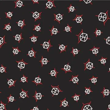 Line 3d modeling icon isolated seamless pattern on black background. Augmented 스톡 일러스트