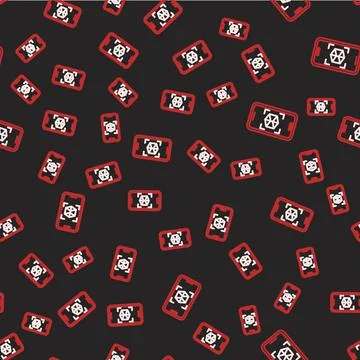 Line 3d modeling icon isolated seamless pattern on black background. Augmented 스톡 일러스트