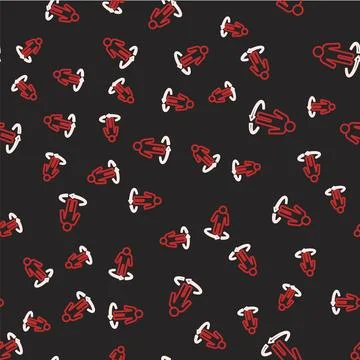 Line 3d modeling icon isolated seamless pattern on black background. Augmente Stock Illustration