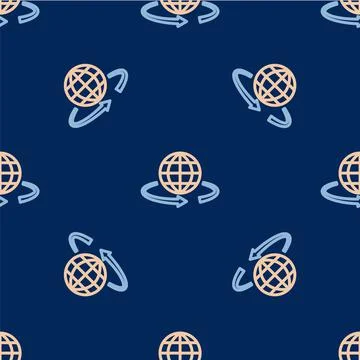 Line 3d modeling icon isolated seamless pattern on blue background. Augmented Stock Illustration