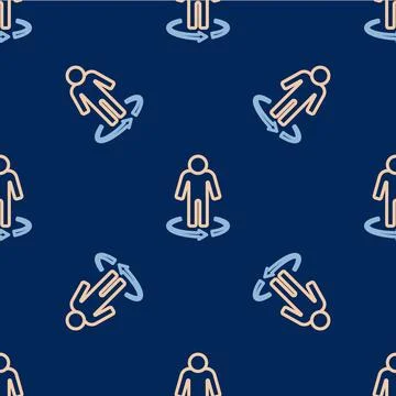 Line 3d modeling icon isolated seamless pattern on blue background. Augmented 스톡 일러스트