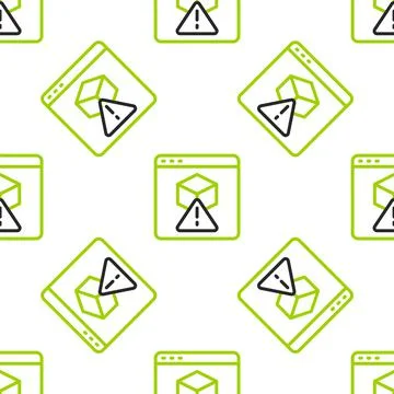 Line 3D printer icon isolated seamless pattern on white background. 3d printing Stock Illustration