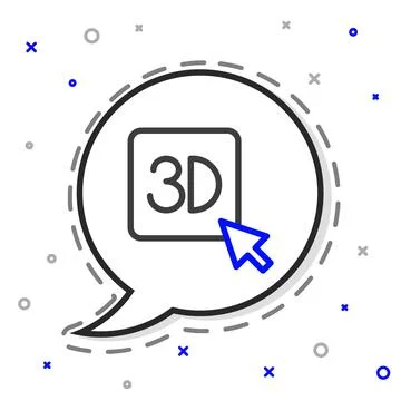 Line 3D printer icon isolated on white background. 3d printing. Colorful ou.. Illustrazione stock