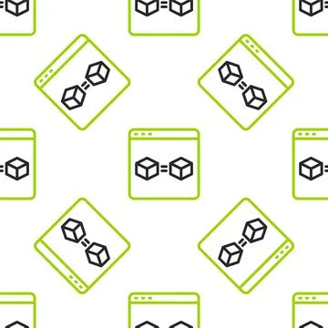 Line 3D printer perfect copy icon isolated seamless pattern on white background Stock Illustration