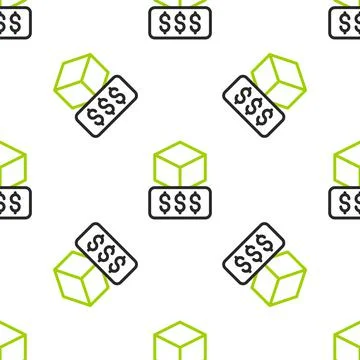 Line 3D printer services icon isolated seamless pattern on white background. 3d Stock Illustration