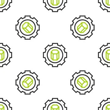Line 3D printer setting icon isolated seamless pattern on white background. 3d Stock Illustration