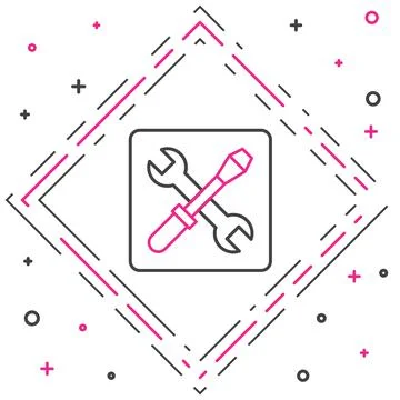 Line 3D printer setting icon isolated on white background. 3d printing. Colorful Stock Illustration