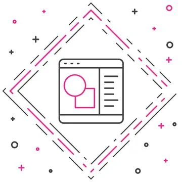 Line 3D printer software icon isolated on white background. 3d printing Stock Illustration