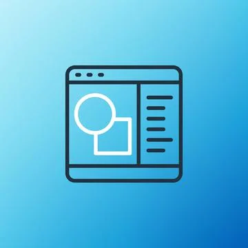 Line 3D printer software icon isolated on blue background. 3d printing. Colorful Stock Illustration