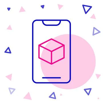 Line 3D printer software icon isolated on white background. 3d printing Ilustração Stock