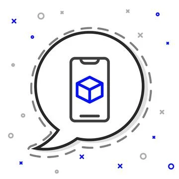 Line 3D printer software icon isolated on white background. 3d printing. Co.. Stock Illustration