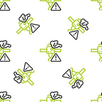 Line 3D printer warning icon isolated seamless pattern on white background. 3d Stock Illustration