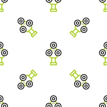 Line 3D scanner icon isolated seamless pattern on white background. Vector Stock Illustration