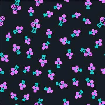 Line 3D scanner icon isolated seamless pattern on black background.  Vector 스톡 일러스트