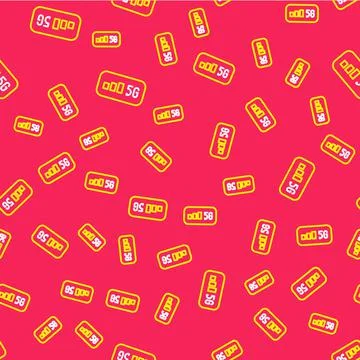 Line 5G new wireless internet wifi connection icon isolated seamless pattern on 스톡 일러스트