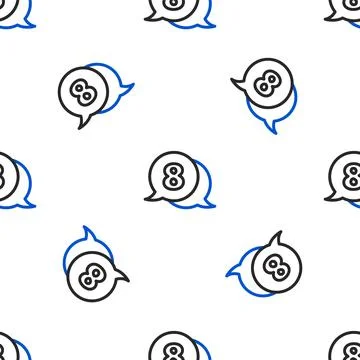Line 8 March in speech bubble icon isolated seamless pattern on white background Stock Illustration