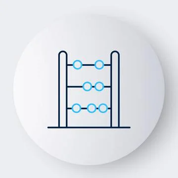 Line Abacus icon isolated on white background. Traditional counting frame Stock Illustration