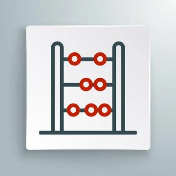 Line Abacus icon isolated on white background. Traditional counting frame Illustrazione stock