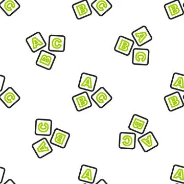 Line ABC blocks icon isolated seamless pattern on white background. Alphabe.. Stock Illustration