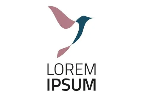 Line Abstract Bird Logo Design	 Stock Illustration