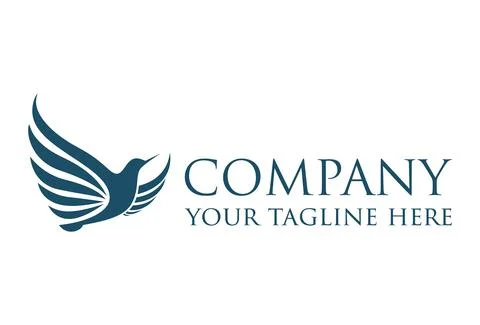 Line Abstract Bird Logo Design	 Stock Illustration
