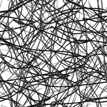 Line abstract seamless pattern with hand drawn lines. wavy striped vector ill Illustrazione stock