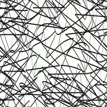 Line abstract seamless pattern with hand drawn lines. wavy striped vector ill Illustrazione stock