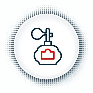 Line Aftershave bottle with atomizer icon isolated on white background. Col.. Stock Illustration