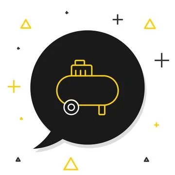 Line Air compressor icon isolated on white background. Colorful outline con.. 스톡 일러스트