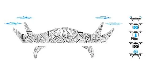 Line Air Drone Icon Vector Collage Stock-Illustration