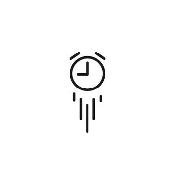 Line alarm clock flies up. Fast time stop watch, limited offer, deadline symb 库存插图
