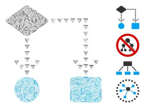 Line Algorithm Flowchart Icon Vector Collage Stock Illustration