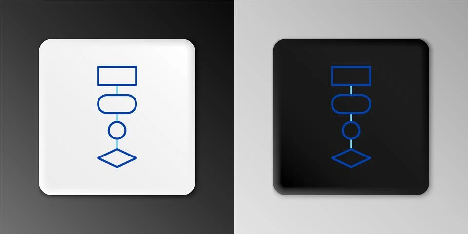 Line Algorithm icon isolated on grey background. Algorithm symbol design fr.. Stock Illustration