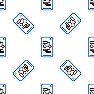 Line Algorithm icon isolated seamless pattern on white background. Algorithm 스톡 일러스트