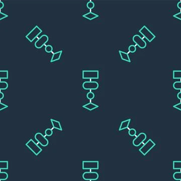 Line Algorithm icon isolated seamless pattern on black background. Algorithm Stock Illustration