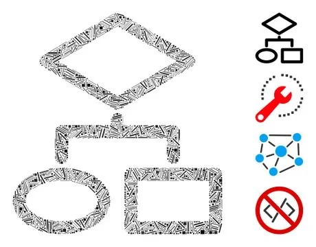 Line Algorithm Icon Vector Mosaic Stock Illustration
