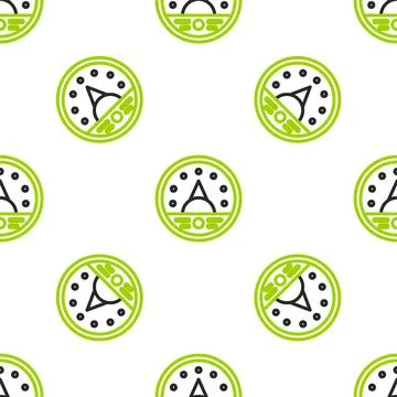 Line Ampere meter, multimeter, voltmeter icon isolated seamless pattern on white 스톡 일러스트