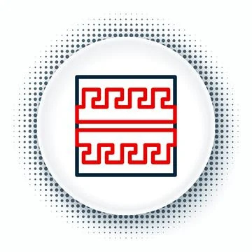 Line Ancient Greek pattern icon isolated on white background. Colorful outline Stock Illustration