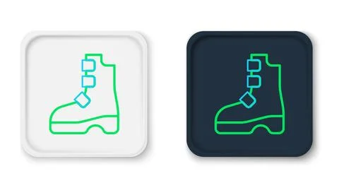 Line Ancient viking boots icon isolated on white background. Traditional cl.. Stock Illustration