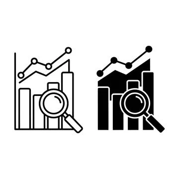 Line and Bar Graph Analysis Icons chart data Stock Illustration