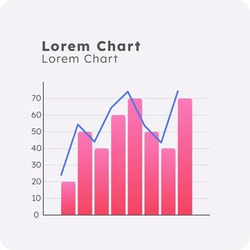 Line and clustered column infographic chart template Stock Illustration
