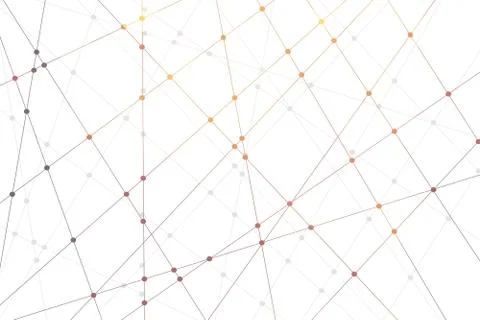 Line and dot pattern and bokeh background. Technology concept. Stock Photos