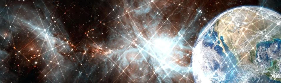 Line and dot pattern space background. Elements of this image furnished by NA Stockillustratie