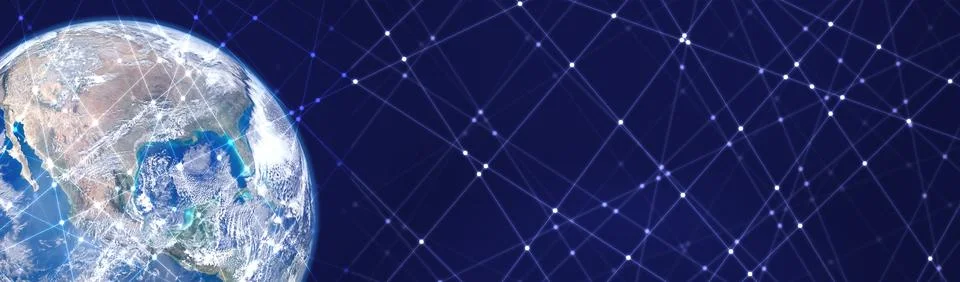 Line and dot pattern space background. Elements of this image furnished by .. Stock Photos