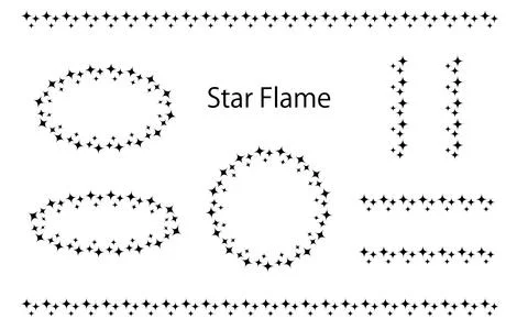 Line and frame set with star motif. Stock Illustration