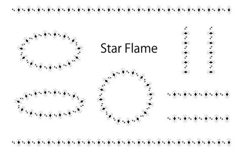 Line and frame set with star motif. Stock Illustration
