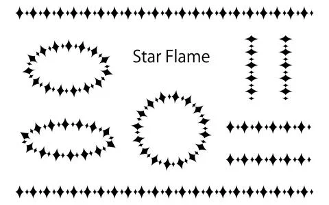 Line and frame set with star motif. Stock Illustration